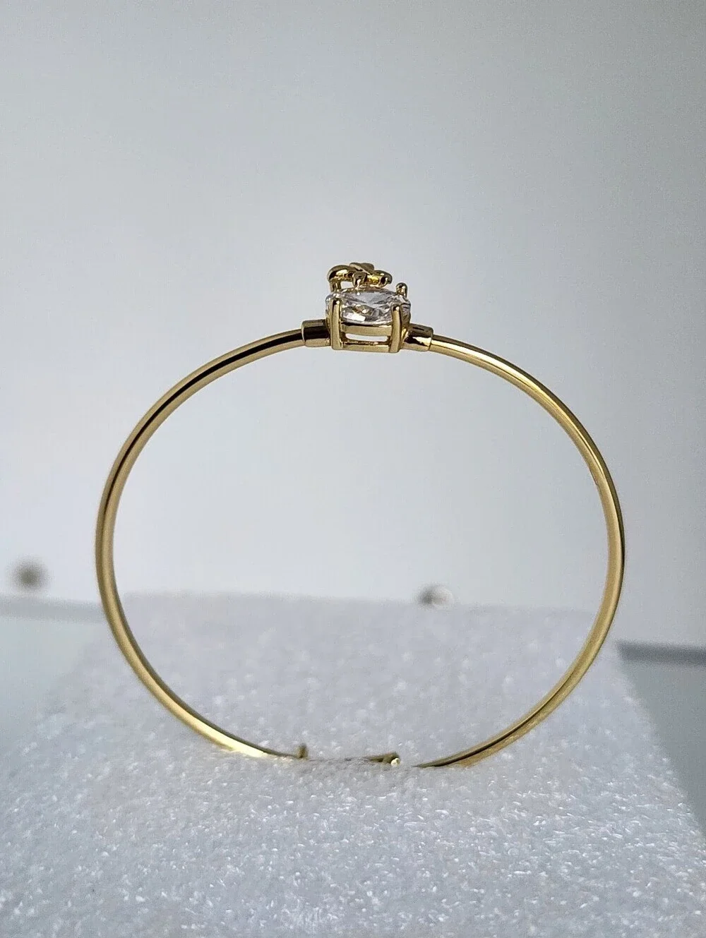Gold Plated Butterfly CZ Bangle Bracelet Girls Kids 40mm Gift Jewelry